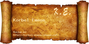 Korbel Emese névjegykártya